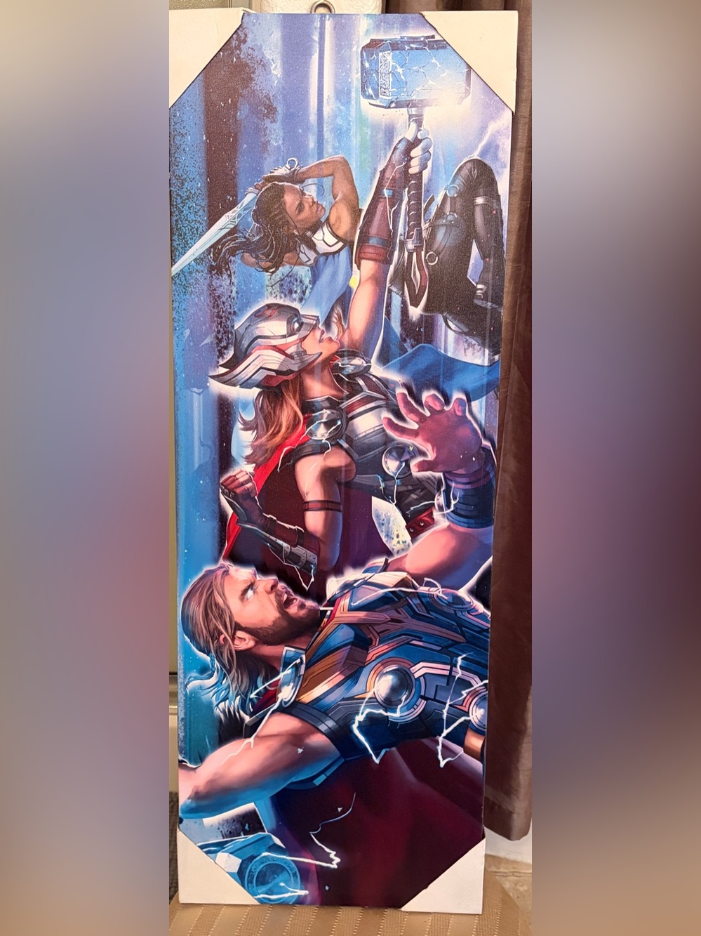 Blue Red Superhero Wall Art Canvas - Unbranded THOR